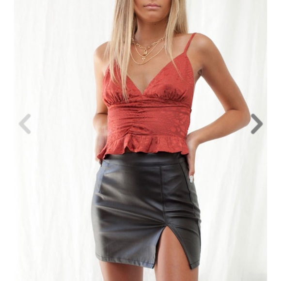 Skylar + Madison Dresses & Skirts - clementine faux black leather skirt